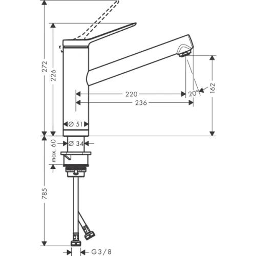 Купить купить смеситель для кухни, с поворотным изливом, для установки перед окном, zesis m33 hansgrohe, 74805000 цвет: хром