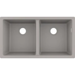 Раковина для кухни, интегрированная, с двумя чашами 370/370, S51 Hansgrohe, 43434380 цвет: серый