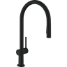 Купить купить смеситель для кухни, с вытяжным душем, talis m54 hansgrohe, 72800670 цвет: черный