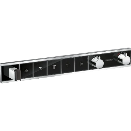 Купить купить термостатический смеситель для душа скрытого монтажа на 5 потребителей, rainselect hansgrohe, 15358600 цвет: черный