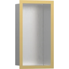 Настенный короб с цветом корпуса и дизайнерской рамой, 30х15х10 см, XtraStoris Individual Hansgrohe, 56094990 цвет: золото
