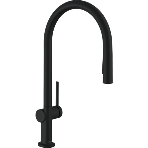 Купить купить смеситель для кухни, с вытяжным душем, talis m54 hansgrohe, 72801670 цвет: черный