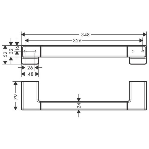 Купить купить поручень для ванной 348 мм, addstoris hansgrohe, 41744700 цвет: белый