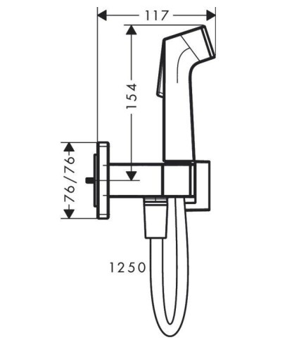 Купить купить гигиенический душ со смесителем, держателем и шлангом 125см, bidette hansgrohe, 29233000 цвет: хром