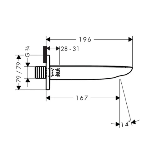 Купить купить излив для ванны, puravida hansgrohe, 15412400 цвет: белый