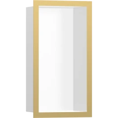 Настенный короб с цветом корпуса и дизайнерской рамой, 30х15х10 см, XtraStoris Individual Hansgrohe, 56096990 цвет: золото