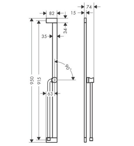 Купить купить душевая штанга s puro 90см0 мм со слайдером и шлангом 160см0 мм, unica hansgrohe, 24405000 цвет: хром