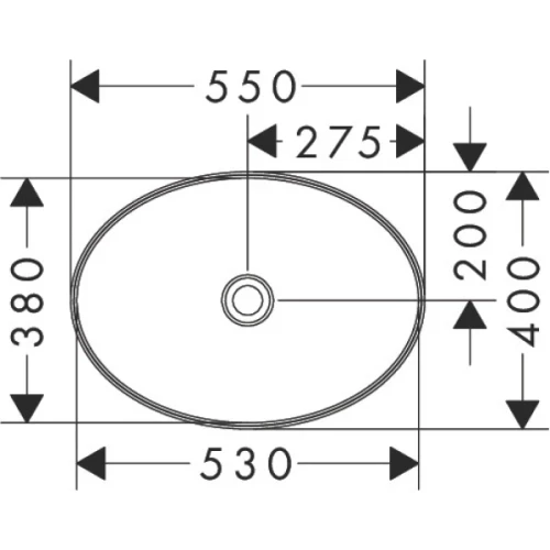 Купить купить раковина накладная 55x40 см, xuniva d hansgrohe, 60165450 цвет: белый