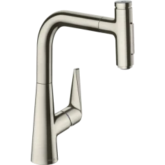 Смеситель для кухни, с вытяжным душем, Talis Select M51 Hansgrohe, 73868800 цвет: нержавеющая сталь