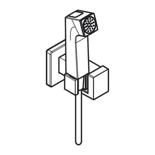 Купить купить гигиенический душ со смесителем, держателем и шлангом 125см, bidette hansgrohe, 29233670 цвет: черный