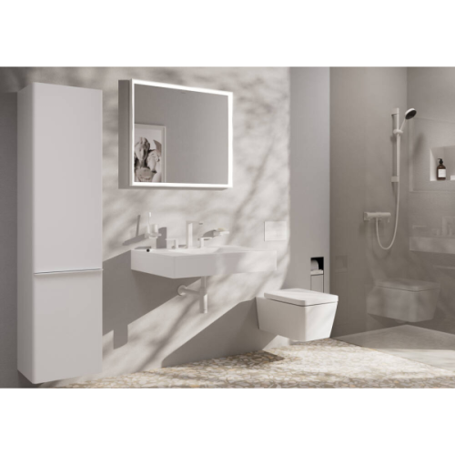 Купить купить смеситель для раковины ecosmart+, с донным клапаном push-open, tecturis e hansgrohe, 73030700 цвет: белый