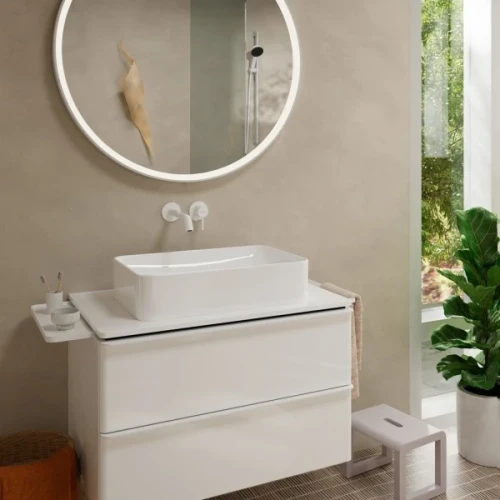 Купить купить смеситель для раковины скрытого монтажа, ecosmart+, tecturis hansgrohe, 73351700 цвет: белый