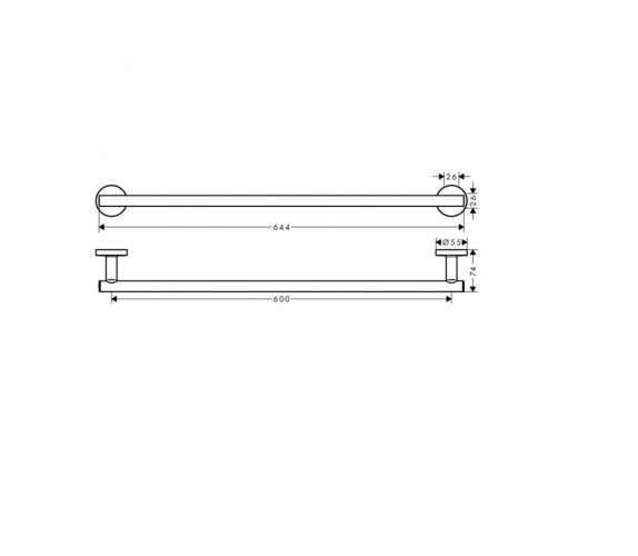 Купить купить держатель для банного полотенца 600 мм, logis universal hansgrohe, 41716000 цвет: хром