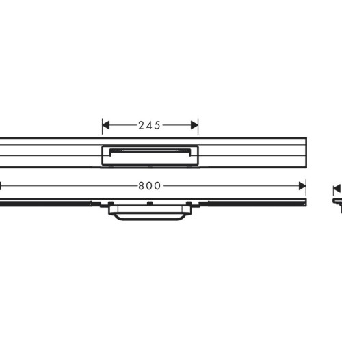 Купить купить внешняя часть трапа для душа 80 см, укорачиваемая, raindrain flex hansgrohe, 56051670 цвет: черный