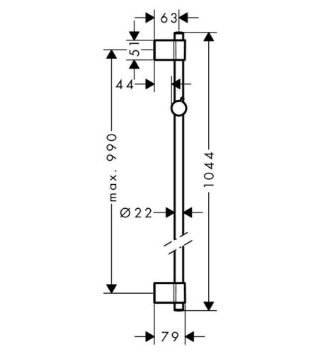 Купить купить душевая штанга varia 105см, unica hansgrohe, 27356000 цвет: хром