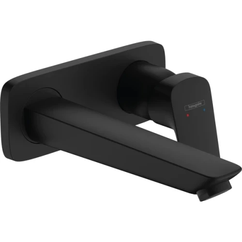 Купить купить смеситель для раковины скрытого монтажа, настенный, hansgrohe logis hansgrohe, 71220670 цвет: черный