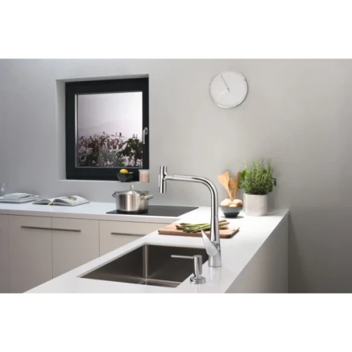 Купить купить смеситель для кухни, с вытяжным душем, talis select m51 hansgrohe, 73867000 цвет: хром
