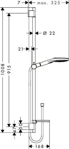 Купить купить душевой гарнитур со штангой 90см и мыльницей, raindance select e hansgrohe, 26623400 цвет: хром