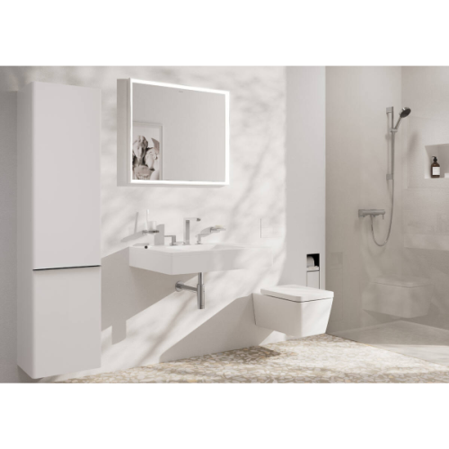 Купить купить смеситель для раковины ecosmart+, с донным клапаном push-open, tecturis e hansgrohe, 73030000 цвет: хром