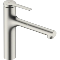 Смеситель для кухни, с вытяжным душем, Zesis M33 Hansgrohe, 74801800 цвет: нержавеющая сталь