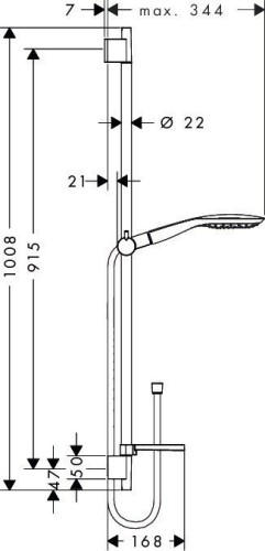 Купить купить душевой гарнитур со штангой 90см и мыльницей, raindance select e hansgrohe, 27857000 цвет: хром