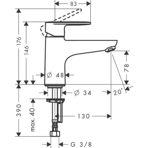 Купить купить смеситель для ванны monotrou, vernis blend hansgrohe, 71443000 цвет: хром