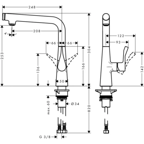 Купить купить смеситель для кухни, metris select m71 hansgrohe, 14847000 цвет: хром