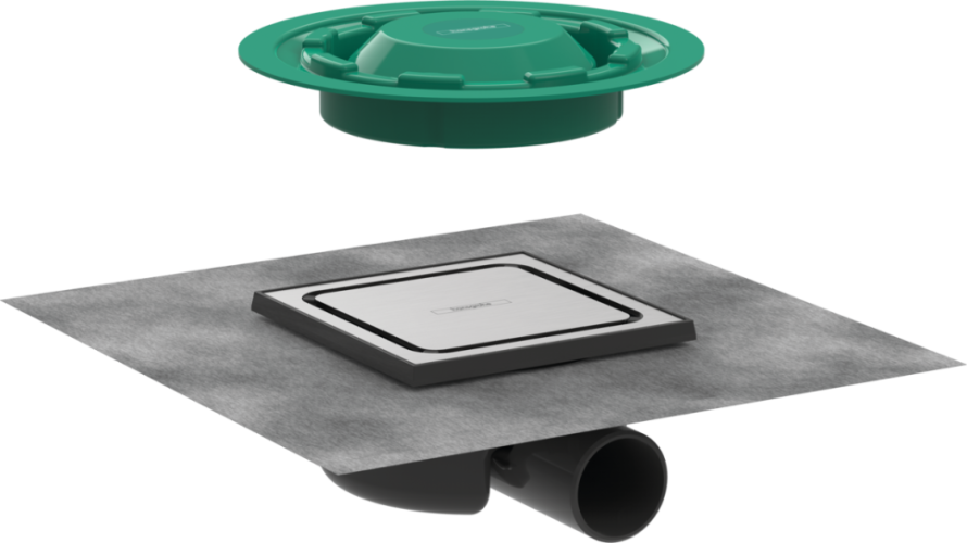 Купить купить точечный слив с решеткой spot, 15х15 под, raindrain spot hansgrohe, 56055800 цвет: нержавеющая сталь