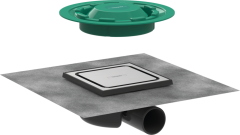 Точечный слив с решеткой Spot, 15х15 под, RainDrain Spot Hansgrohe, 56055800 цвет: нержавеющая сталь