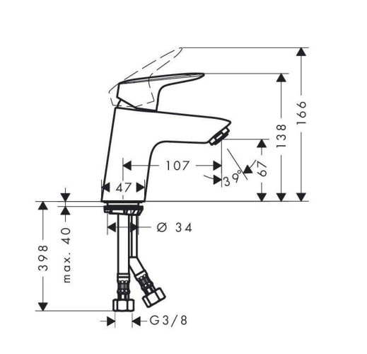 Купить купить смеситель для раковины, logis hansgrohe, 71071670 цвет: черный