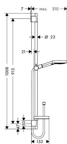 Купить купить душевой гарнитур со штангой 90см и мыльницей, raindance select s hansgrohe, 26631000 цвет: хром