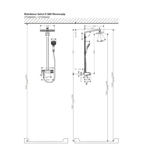 Купить купить душевая система с термостатом 300, raindance e hansgrohe, 27288000 цвет: хром