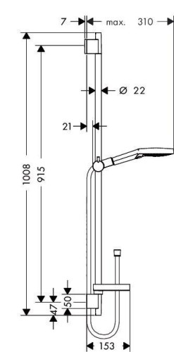 Купить купить душевой гарнитур со штангой 90см и мыльницей, raindance select s hansgrohe, 26633000 цвет: хром