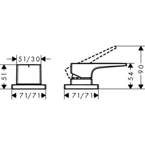Купить купить смеситель для ванны на 2 отверстия, metropol hansgrohe, 32548000 цвет: хром