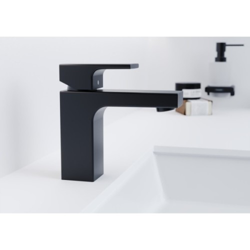 Купить купить смеситель для раковины со сливным гарнитуром, vernis shape hansgrohe, 71561670 цвет: черный