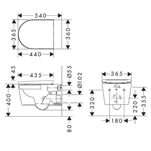 Купить купить унитаз подвесной, hansgrohe, 60207450 цвет: белый