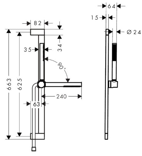 Купить купить душевой гарнитур ecosmart+ со штангой 65см, pulsify s hansgrohe, 24373670 цвет: черный