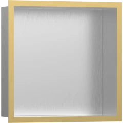 Настенный короб с цветом корпуса и дизайнерской рамой, 30х30х10 см, XtraStoris Individual Hansgrohe, 56097990 цвет: золото