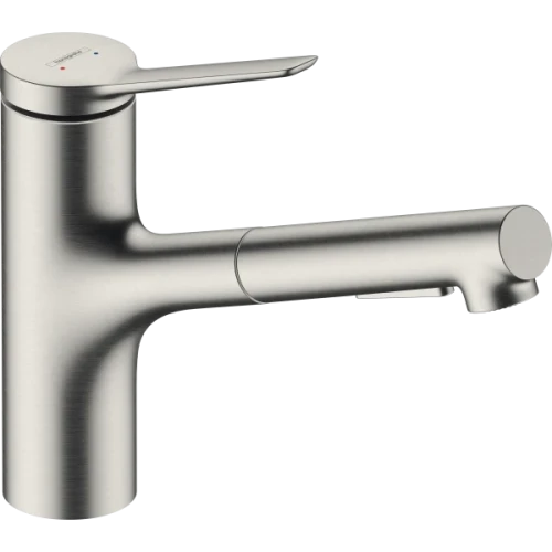 Купить купить смеситель для кухни, с вытяжным душем, lite, zesis m33 hansgrohe, 74803800 цвет: нержавеющая сталь