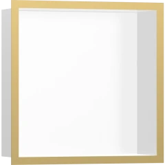 Настенный короб с цветом корпуса и дизайнерской рамой, 30х30х10 см, XtraStoris Individual Hansgrohe, 56099990 цвет: золото
