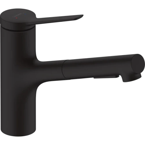 Купить купить смеситель для кухни, с вытяжным душем, lite, zesis m33 hansgrohe, 74803670 цвет: черный