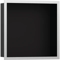 Настенный короб с цветом корпуса и дизайнерской рамой, 30х30х10 см, XtraStoris Individual Hansgrohe, 56098800 цвет: нержавеющая сталь