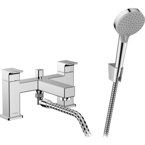 Купить купить смеситель для ванны на 2 отверстия, и ручной душ vario, vernis shape hansgrohe, 71462000 цвет: хром