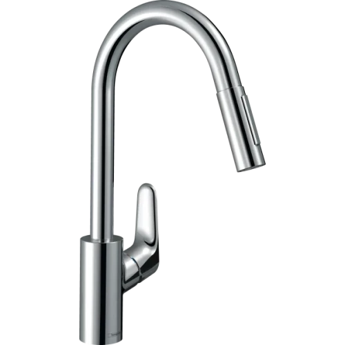 Купить купить смеситель для кухни, с вытяжным душем, sbox, eco, focus m41 hansgrohe, 73895000 цвет: хром
