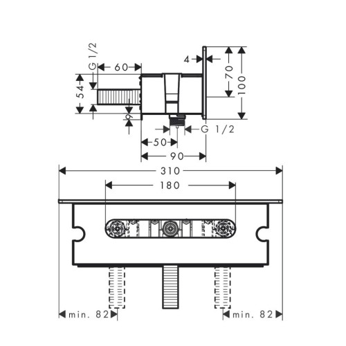 Купить купить шланговое подключение 300 с полкой и держателем для душа, fixfit hansgrohe, 26456000 цвет: хром