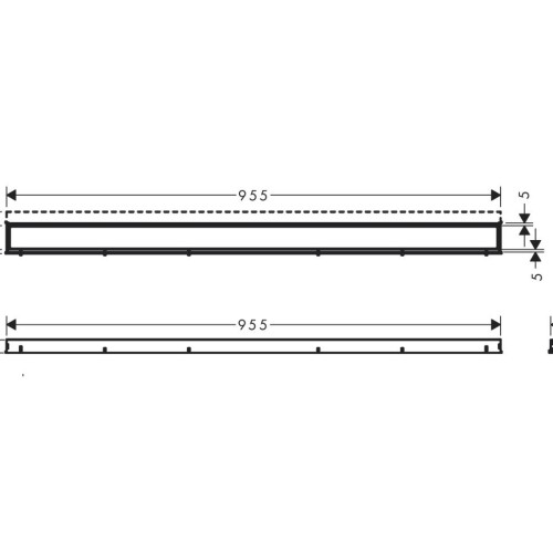Купить купить внешняя часть трапа для душа match, 100 см, с регулировкой по высоте, raindrain match hansgrohe, 56041450 цвет: белый
