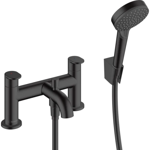 Купить купить смеситель для ванны на 2 отверстия, и ручной душ, vernis blend hansgrohe, 71461670 цвет: черный