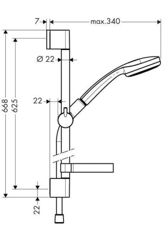 Купить купить душевой гарнитур mono со штангой 65см и мыльницей, croma 100 hansgrohe, 27717000 цвет: хром