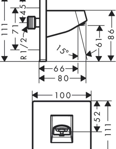 Купить купить душевой кронштейн 105 настенный, pulsify hansgrohe, 24139700 цвет: белый