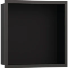 Настенный короб с цветом корпуса и дизайнерской рамой, 30х30х10 см, XtraStoris Individual Hansgrohe, 56098340 цвет: черный